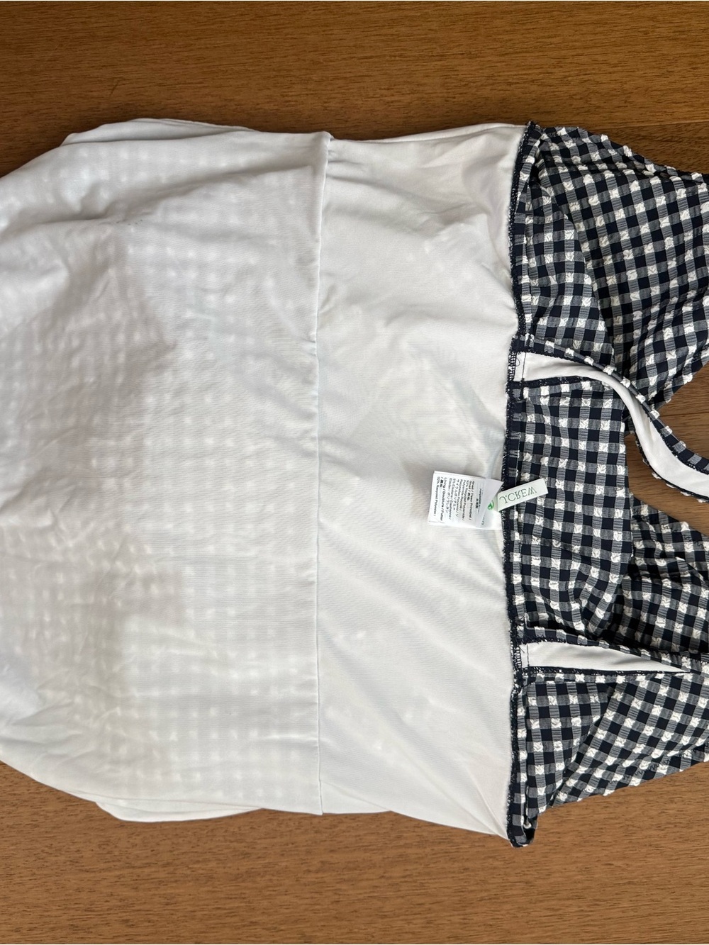 J. Crew navy and white gingham ruched swim dress size 18 - Picture 6 of 6